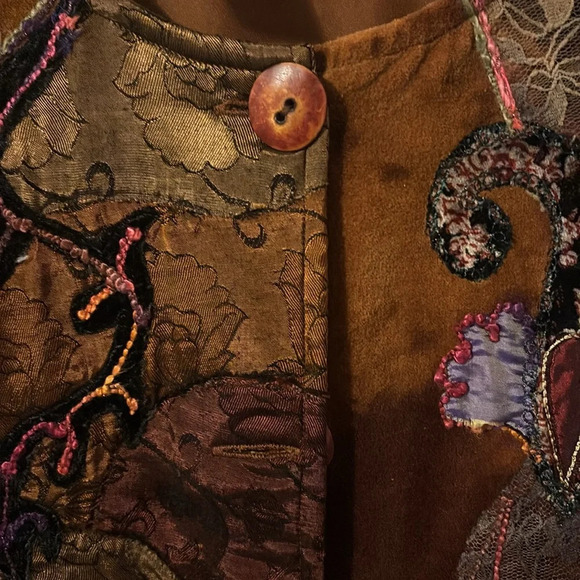 - Coldwater Creek western boho western native Brown Orange green button ja… - Picture 9 of 11